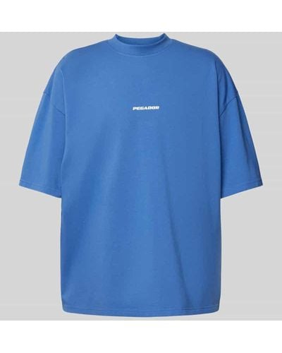 PEGADOR Oversized T-Shirt mit Label-Print - Blau