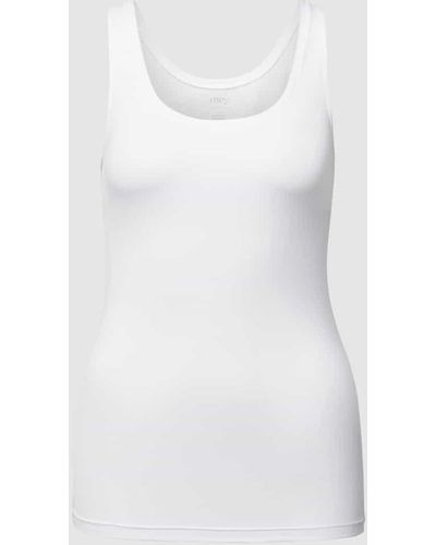 Mey Top mit Rundhalsausschnitt Modell 'Grüner' - Weiß