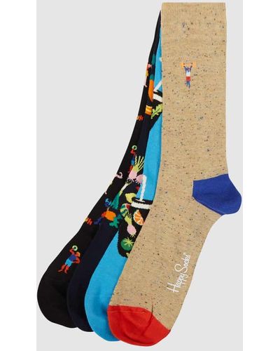 Happy Socks Socken mit Stretch-Anteil im 4er-Pack - Blau