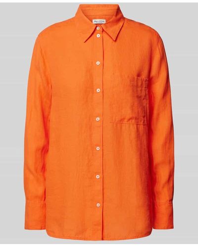 Marc O' Polo Hemdbluse mit Hemdblusenkragen - Orange