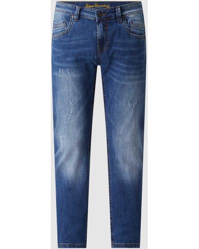 Blue Monkey Slim Fit Jeans mit Stretch-Anteil Modell 'Freddy' - Blau