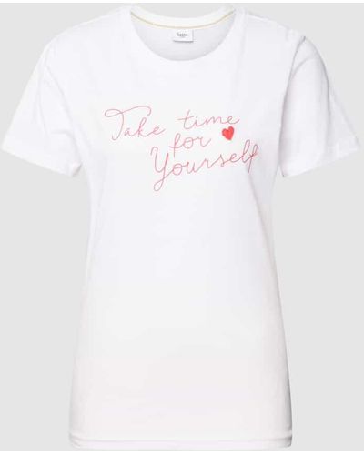 Saint Tropez T-Shirt mit Statement-Print Modell 'Tova' - Weiß