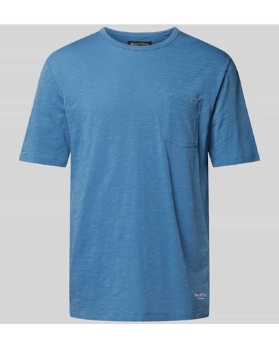 Marc O' Polo T-Shirt mit Brusttasche - Blau