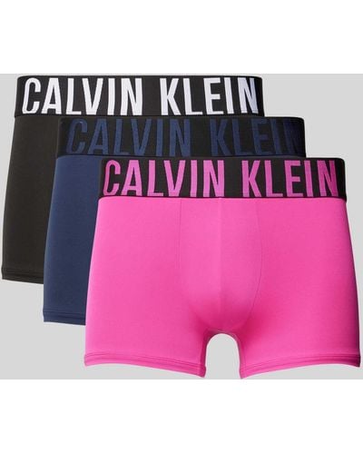 Calvin Klein Trunks mit elastischem Logo-Bund im 3er-Pack - Pink
