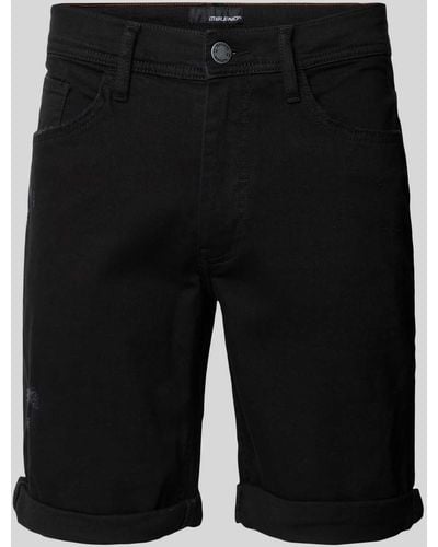 Blend Slim Fit Jeansshorts im 5-Pocket-Design - Schwarz