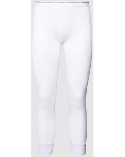 Seidensticker Lange Unterhose mit Logo-Stitching Modell 'John' - Weiß