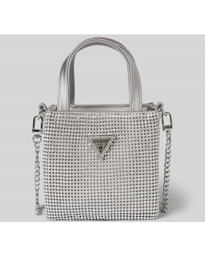 Guess Handtasche mit Allover-Strasssteinbesatz Modell 'LUA' - Grau