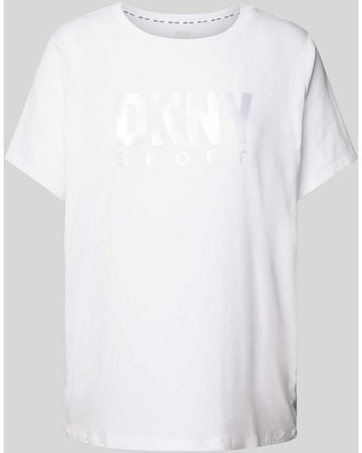 DKNY T-Shirt mit Label-Print - Weiß