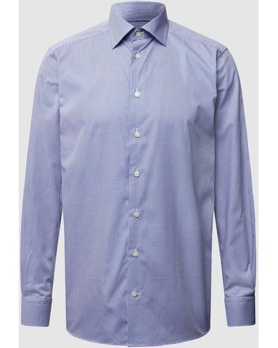 Eton Regular Fit Zakelijk Overhemd Van Popeline - Blauw