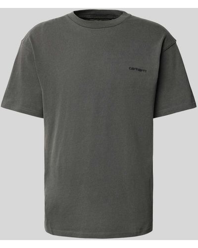 Carhartt T-Shirt mit Label-Stitching Modell 'DUSTER' - Grau
