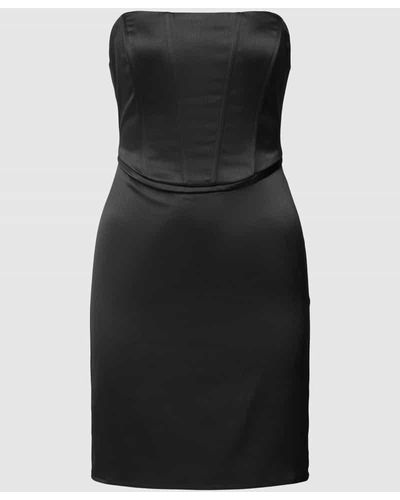 Gina Tricot Schulterfreies Corsagenkleid in unifarbenem Design - Schwarz