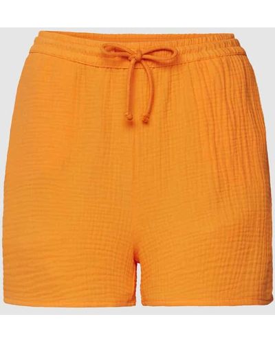 ONLY Shorts mit Strukturmuster - Orange