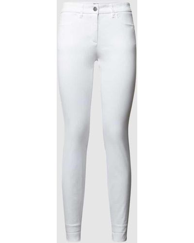Luisa Cerano Skinny Fit Jeans mit Umschlag - Weiß