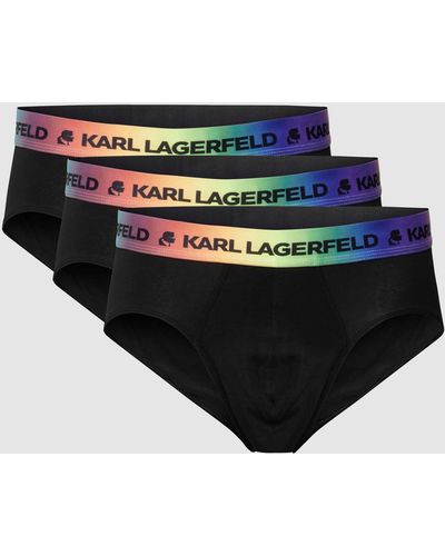 Karl Lagerfeld Slip mit Logo-Bund im 3er-Pack - Schwarz