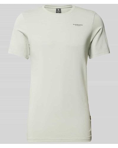 G-Star RAW T-Shirt mit Label-Print - Grau