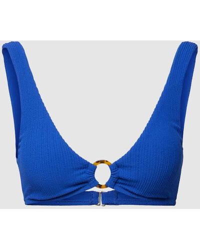 Polo Ralph Lauren Bikini-Oberteil mit Strukturmuster Modell 'Twist' - Blau