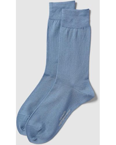 Camano Socken mit Rippenbündchen im 2er-Pack Modell 'MERCERISED' - Blau