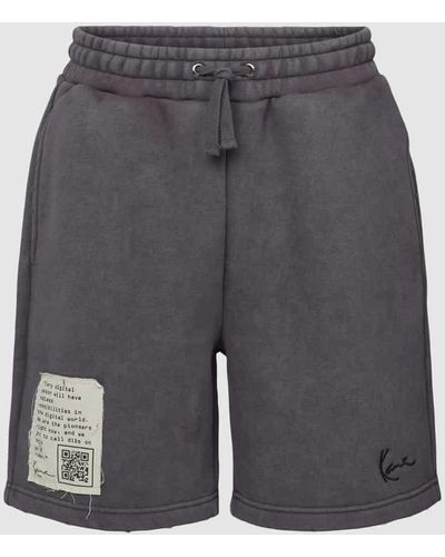 Karlkani Shorts mit Logo-Stitching - Grau