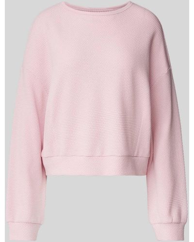 QS Oversized Sweatshirt mit Strukturmuster Modell 'Bubble' - Pink