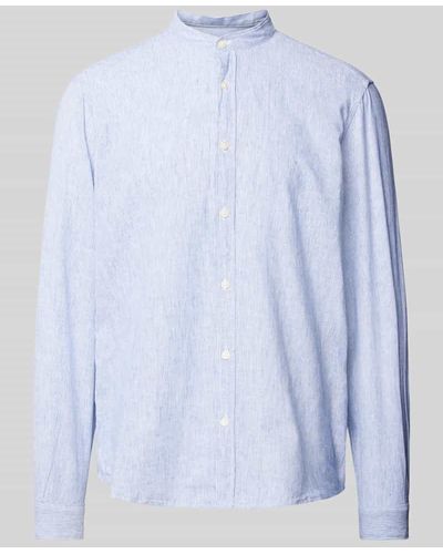 S.oliver Regular Fit Freizeithemd mit fein strukturiertem Muster - Blau