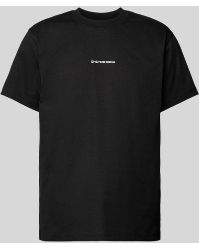 G-Star RAW T-Shirt mit Label-Print - Schwarz