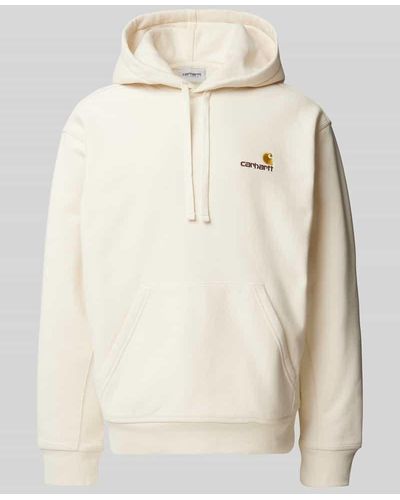 Carhartt Hoodie mit Label-Stitching Modell 'HOODED AMERICAN SCRIPT' - Natur