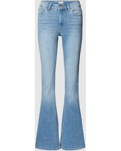 ONLY Flared Cut Jeans Met Labelpatch - Blauw