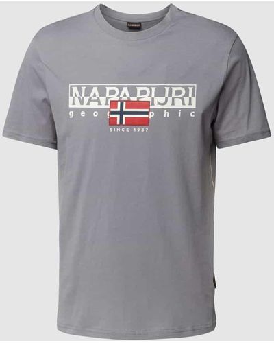Napapijri T-Shirt mit Label-Print Modell 'AYLMER' - Grau