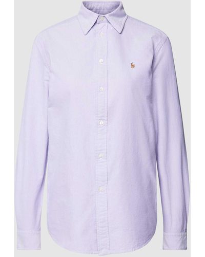 Polo Ralph Lauren Relaxed Fit Overhemdblouse Met Labelstitching - Paars