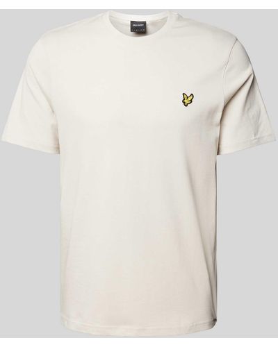 Lyle & Scott T-Shirt mit Logo-Patch - Natur