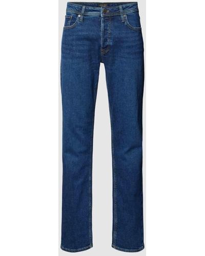 Jack & Jones Comfort Fit Jeans im 5-Pocket-Design Modell 'MIKE' - Blau
