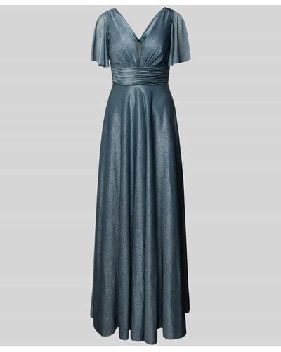 Luxuar Abendkleid in schimmerndem Design - Blau