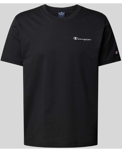 Champion T-Shirt mit Logo-Stitching - Schwarz