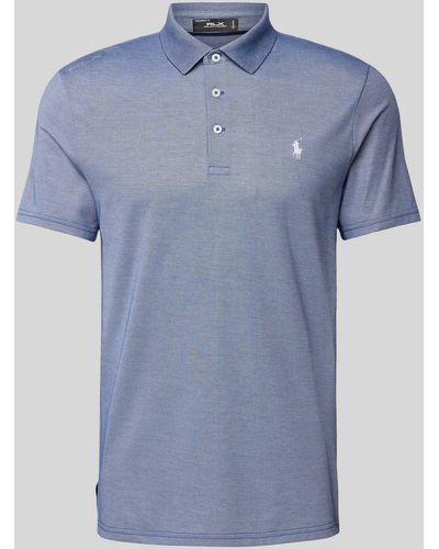 Polo Ralph Lauren Tailored Fit Poloshirt Met Labelstitching - Blauw
