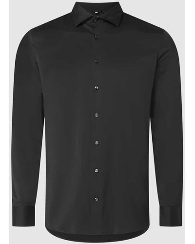 Seidensticker Slim Fit Business-Hemd aus Twill - feuchtigkeitsregulierend - Schwarz