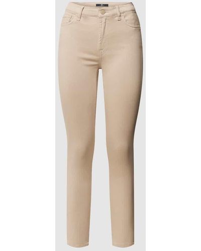 7 For All Mankind Skinny Fit Stoffhose mit Stretch-Anteil - Natur