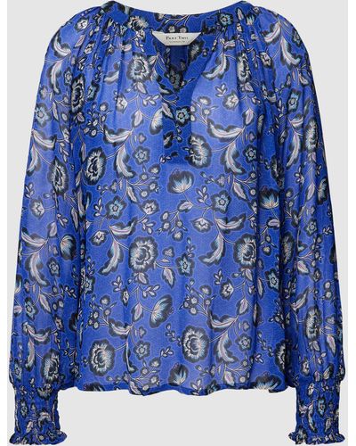 Part Two Bluse mit Allover-Muster Modell 'Ketta' - Blau