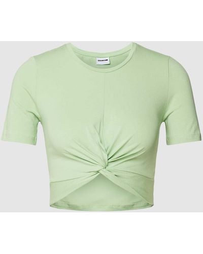 Noisy May Kort T-shirt Met Strikdetail - Groen