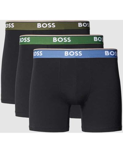 BOSS Boxershorts mit elastischem Label-Bund im 3er-Pack - Grün
