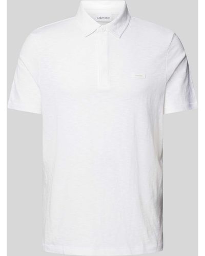 Calvin Klein Regular Fit Poloshirt mit Knopfleiste - Weiß