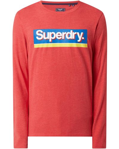 Superdry Shirt Met Lange Mouwen En Logobadge - Rood
