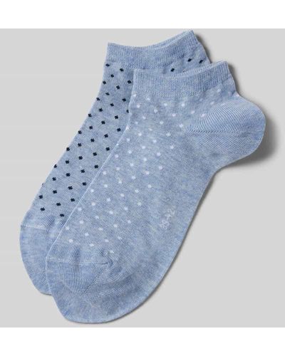 Esprit Sneakersocken mit Muster-Print Modell 'Fine Dot' im 2er-Pack - Blau