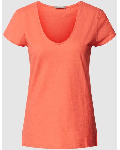 DRYKORN T-Shirt mit V-Ausschnitt Modell 'AVIVI' - Orange