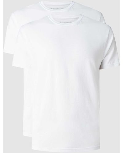 Tom Tailor T-shirt Van Katoen In Een Set Van 2 - Wit