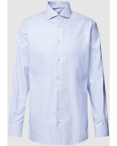Eterna Slim Fit Premium Shirt mit Haifischkragen - Blau
