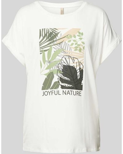 Soya Concept T-shirt Met Bloemenprint - Wit