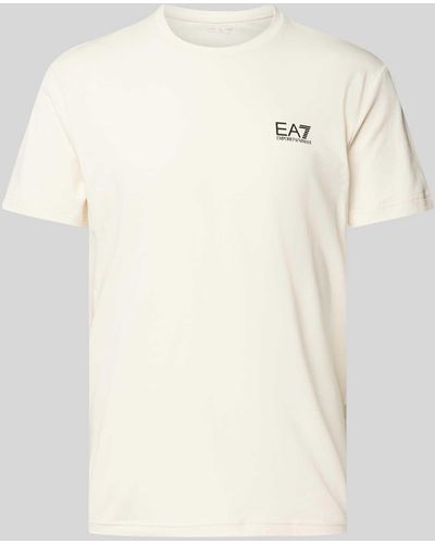 EA7 T-Shirt mit Label-Print - Natur