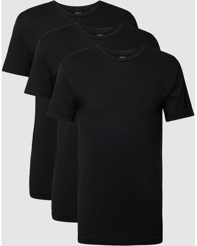 Polo Ralph Lauren T-Shirt Set mit Label-Stitching Modell 'Crew' - Schwarz