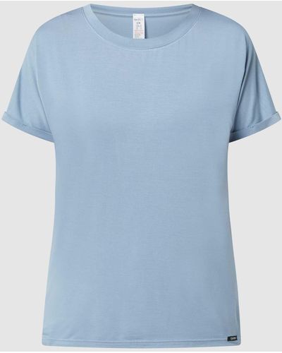 SKINY T-Shirt aus Viskose-Elasthan-Mix Modell 'Every Night In' - Blau