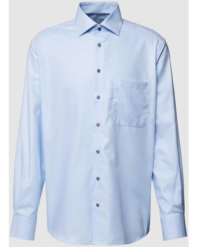 Eterna Comfort Fit Zakelijk Overhemd Met Kentkraag - Blauw